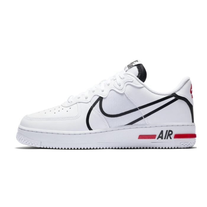 Nike Air Force 1 React – White Black Red - Image 6
