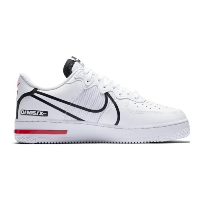 Nike Air Force 1 React – White Black Red - Image 1