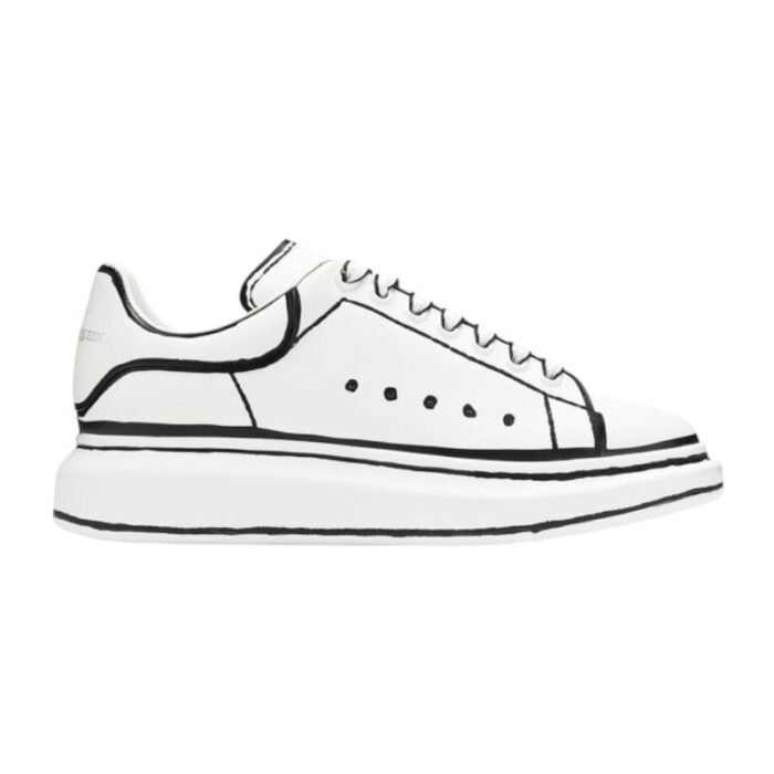Alexander Mcqueen Oversized – White Black Outline - Image 1