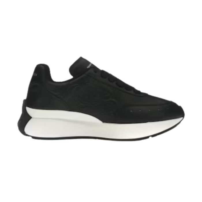 Alexander Mcqueen Oversized Graffiti Sprint Runner – Black White - Image 1