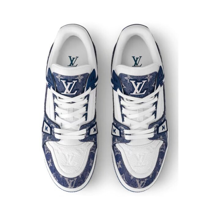 Louis Vuitton LV Trainer Monogram Denim – White Blue - Image 2