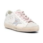 Golden Goose Super-Star Leather Sneakers – White Silver Aqua - Image 3