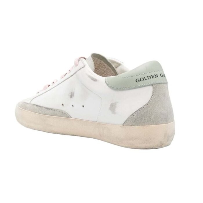 Golden Goose Super-Star Leather Sneakers – White Silver Aqua - Image 2