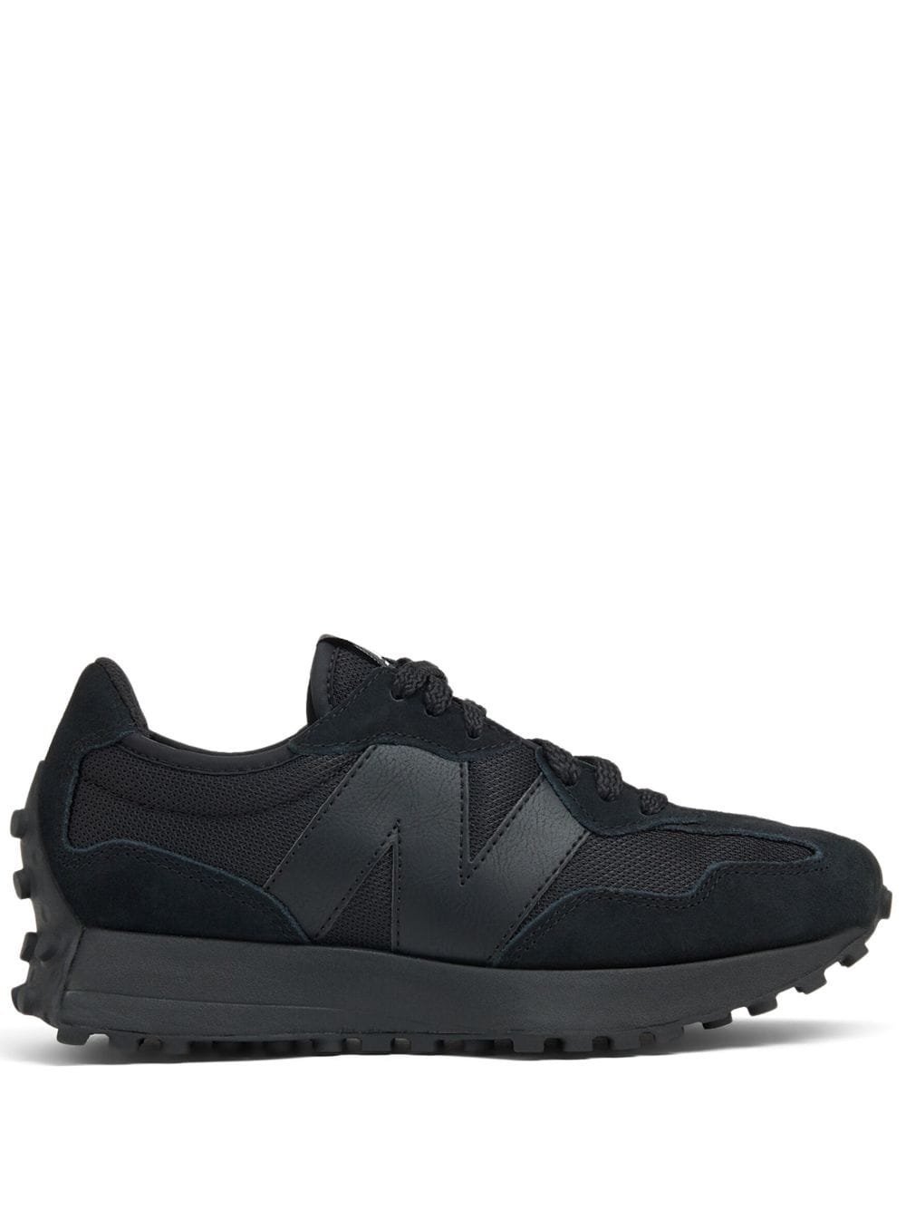 IMG_1166.jpeg New Balance 327 Black White Tongue Logo - Image 1