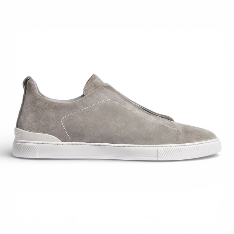 IMG_7588.jpeg Zegna Suede Triple Stitch Grey Men’s - Image 1