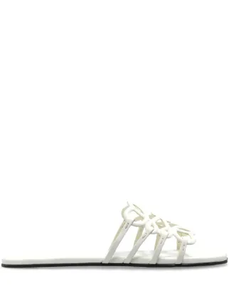 IMG_9325.webp Loewe Petal Anagram slide white in soft calfskin - Image 1